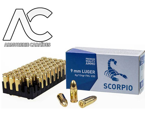 Munitions STV Scorpio 9mm Luger FMJ 124 Gr (X1000)