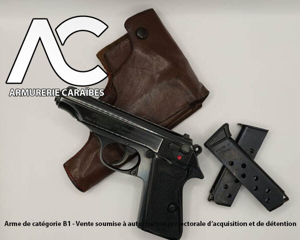 Pistolet WALTHER - Mod PP - Calibre 7,65 - 2 chargeurs -  holster cuir -  Catégorie B